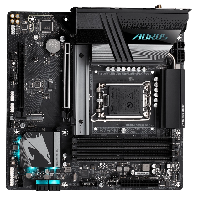 Mainboard Gigabyte B760M Aorus Pro AX (rev. 1.x) | Intel B760, Socket 1700, Micro ATX, 4 khe DDR5